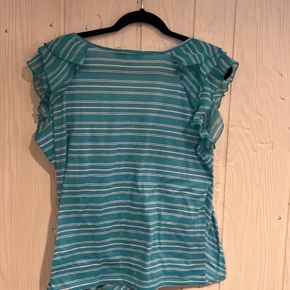 French Laundry Green and White Button Down Blouse XL - Picture 4 of 8